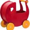 Moover Wooden Doll Pram (Stroller) in Red | https://gomtoys.com